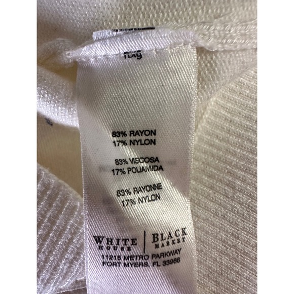 White House Black Market Cream Button Down Cardigan Sweater - Women's - Picture 7 of 8